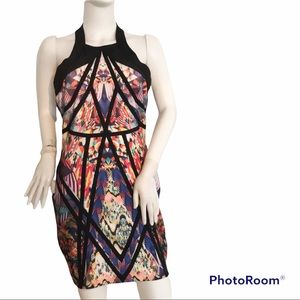 Gold label wow couture body hugging kaleidoscope dress